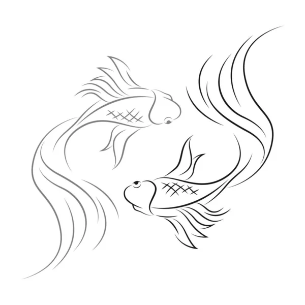 Ilustración Del Diseño Del Logotipo Del Icono Goldfish — Vector de stock