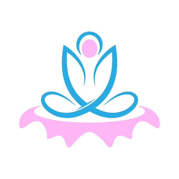 Illustration Design Icône Logo Yoga — Image vectorielle