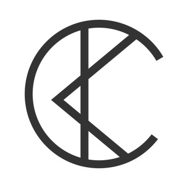 Mektup k logo simge tasarlamak vektör