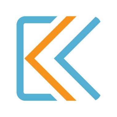 Mektup k logo simge tasarlamak vektör