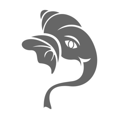 Fil simgesi logo tasarımı illüstrasyonu