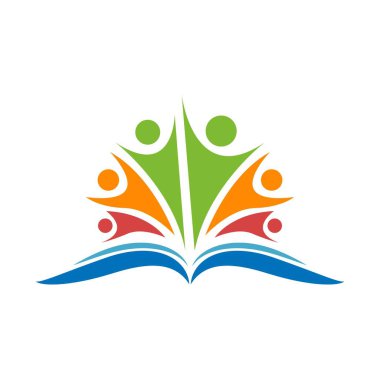 Eğitim okulu logosu tasarım illüstrasyonu