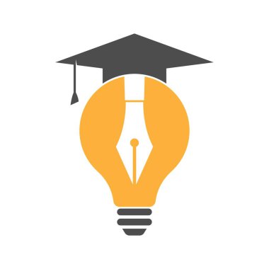 Lamp education icon logo design illustration