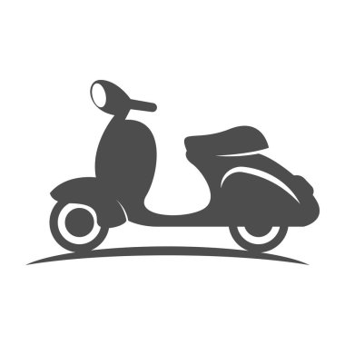 Scooter simgesi logo tasarımı illüstrasyonu