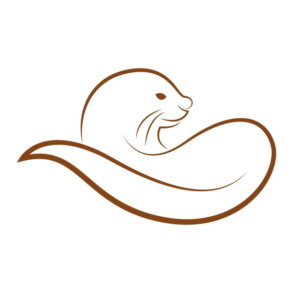 Otter Icône Logo Illustration Conception — Image vectorielle