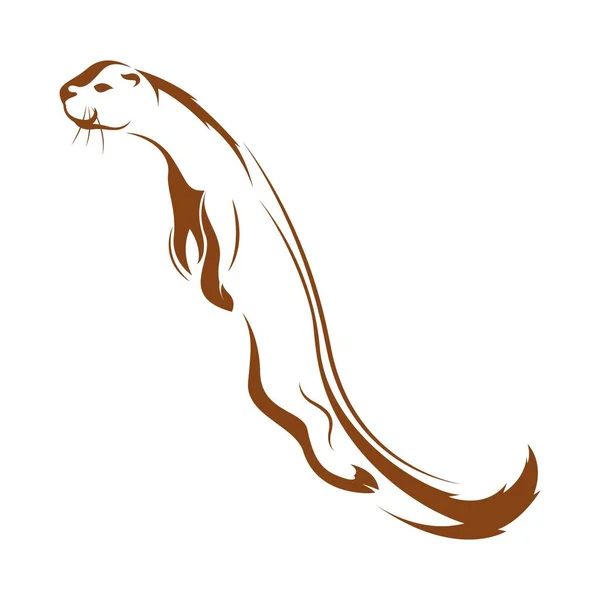 Otter Icône Logo Illustration Conception — Image vectorielle