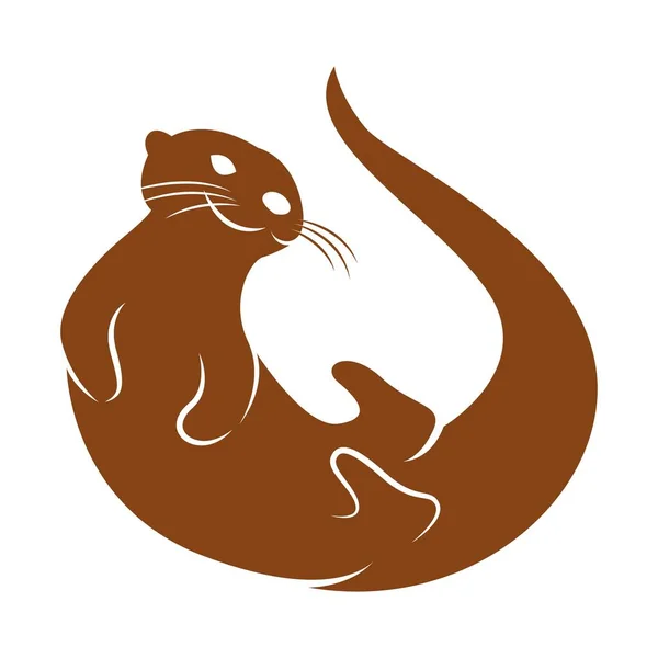 Otter Icono Logotipo Diseño Ilustración — Vector de stock