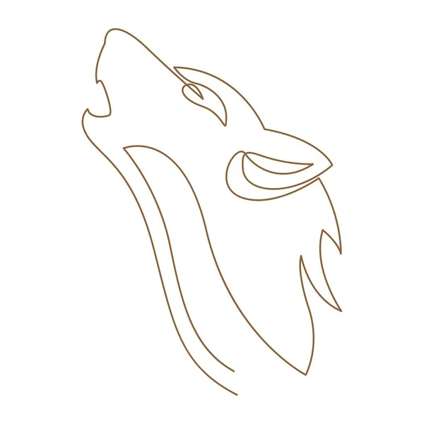 Ilustracja Projektu Logo Wolf Line Art — Wektor stockowy