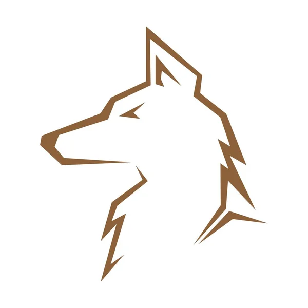 Wolf Line Art Logo Design Illustration — Stock Vector