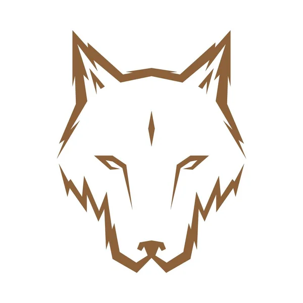 Ilustracja Projektu Logo Wolf Line Art — Wektor stockowy
