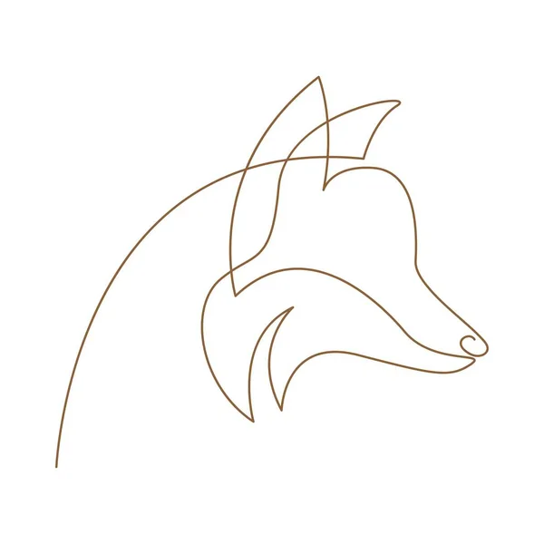 Wolf Ligne Art Logo Conception Illustration — Image vectorielle