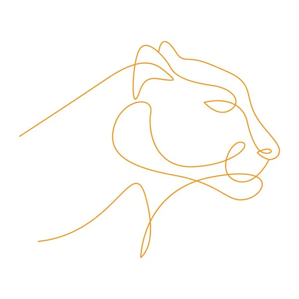 Lion Line Art Logo Icon Design Illustration — Stockvektor