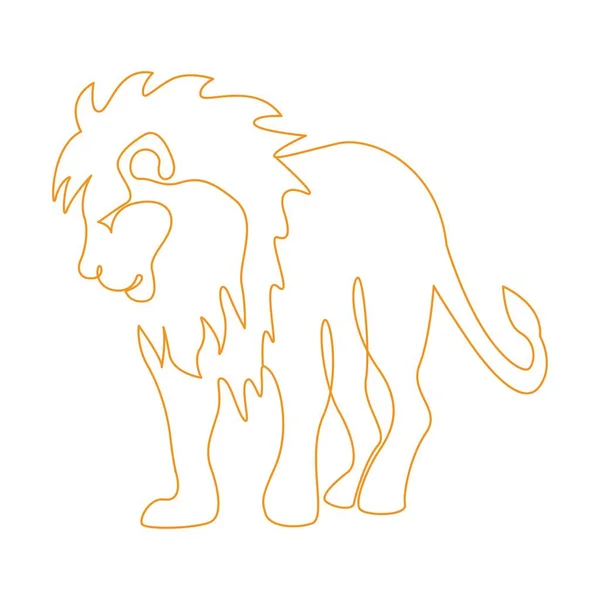 Лайон Лінія Мистецтва Логотип Іконка Дизайну Ілюстрація — стоковий вектор