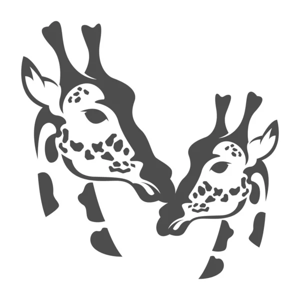 キリンのロゴアイコンデザインイラスト — ストックベクタ