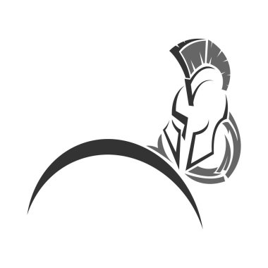 Gladyatör logo tasarım illüstrasyonu