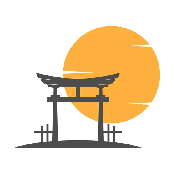 Torri Gate Icon Design Illustration — Stock Vector