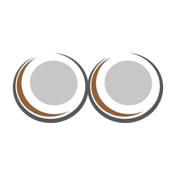 Icône Noix Coco Logo Illustration Conception — Image vectorielle