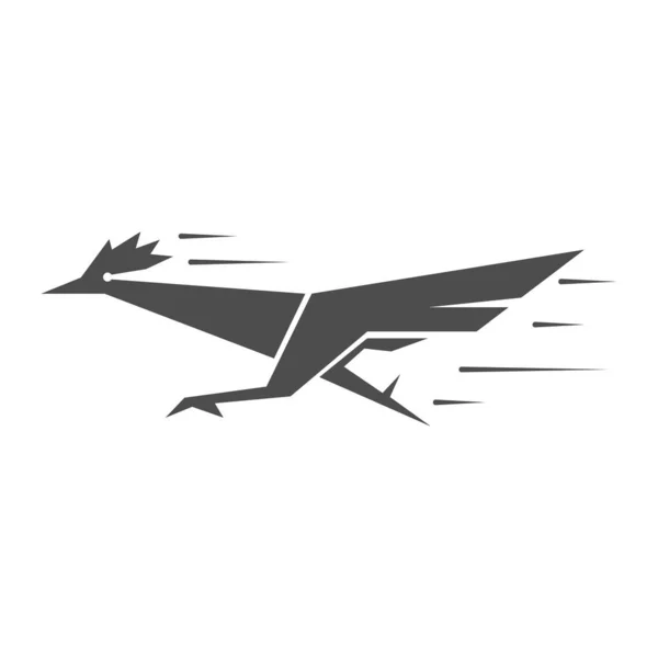 Logo Roadrunner Icona Disegno Illustrazione — Vettoriale Stock