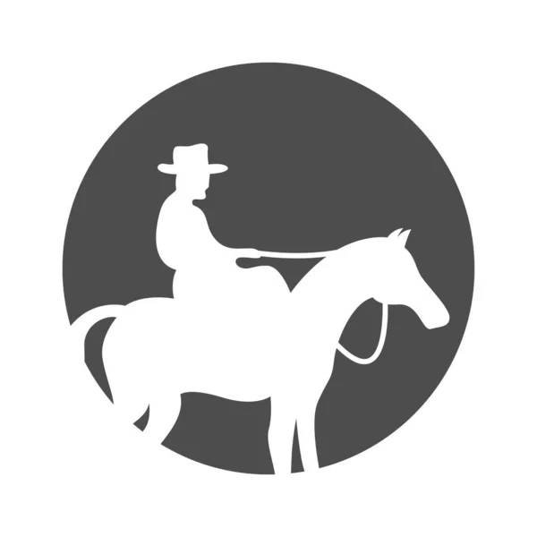 Cowboy Logo Ikone Design Illustration — Stockvektor