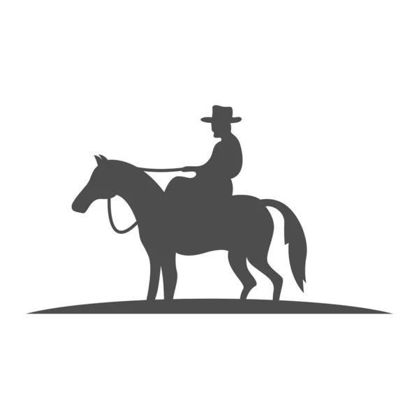 Ilustración Del Diseño Del Icono Del Logotipo Cowboy — Vector de stock