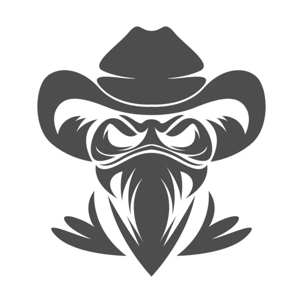 Illustration Design Logo Cowboy Icône — Image vectorielle