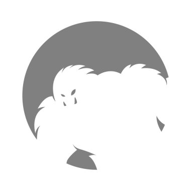 Canavar Yeti logo ikonu tasarımı illüstrasyonu
