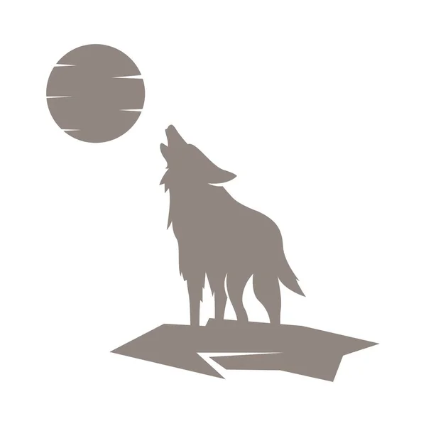 Lobo Icono Logotipo Diseño Ilustración — Archivo Imágenes Vectoriales