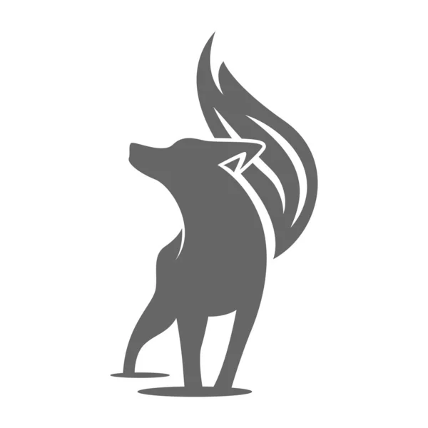Fox Simgesi Logo Tasarımı Illüstrasyonu — Stok Vektör