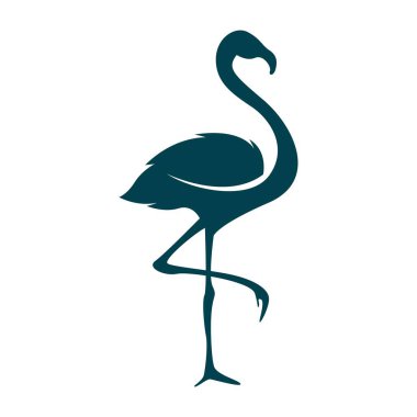 Flamingo logo tasarım illüstrasyonu