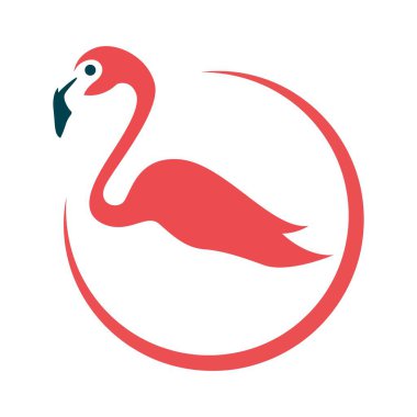 Flamingo logo tasarım illüstrasyonu