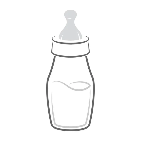 ペーパーミルクボトルのアイコンデザインイラスト — ストックベクタ