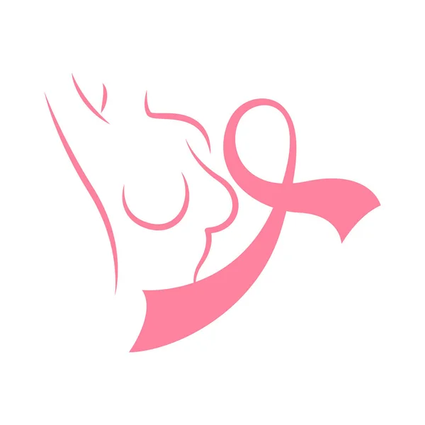 Göğüs Kanseri Bilgi Logosu Tasarımı Çizimi — Stok Vektör