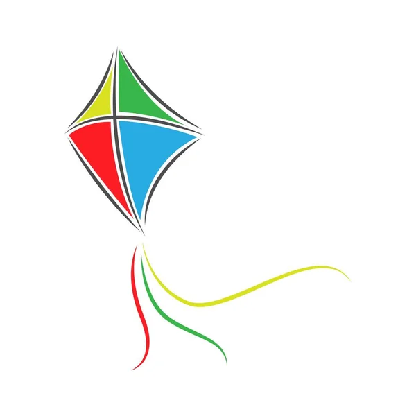 Kite Logo Icon Design Illustration — Stock Vector