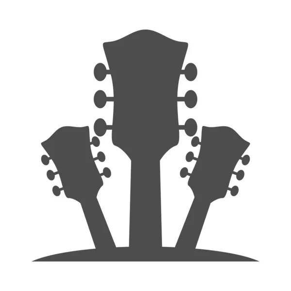 Gitar simgesi logo tasarımı çizimi 