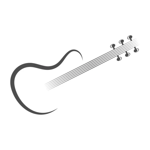 Gitar Simgesi Logo Tasarımı Çizimi — Stok Vektör