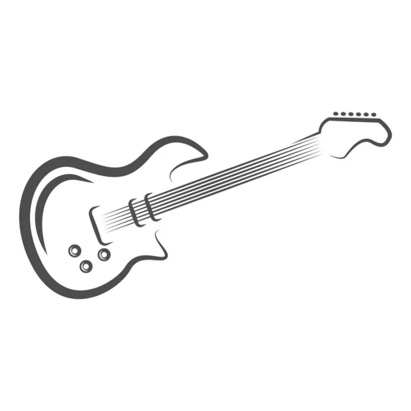 Gitar simgesi logo tasarımı çizimi 