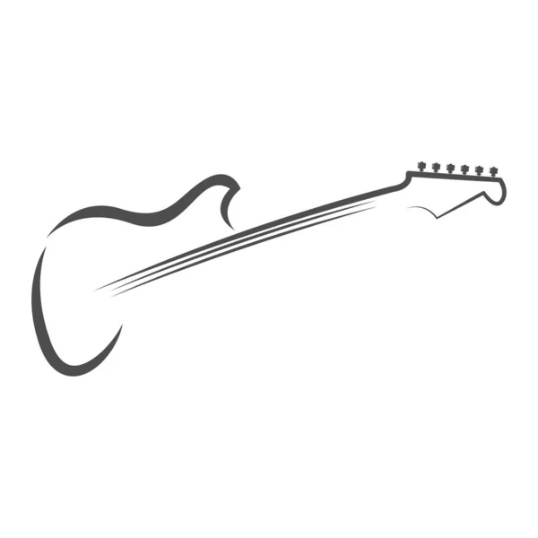 Gitar Simgesi Logo Tasarımı Çizimi Stok Illüstrasyon