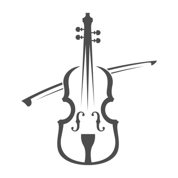 Violin logo icon design illustration