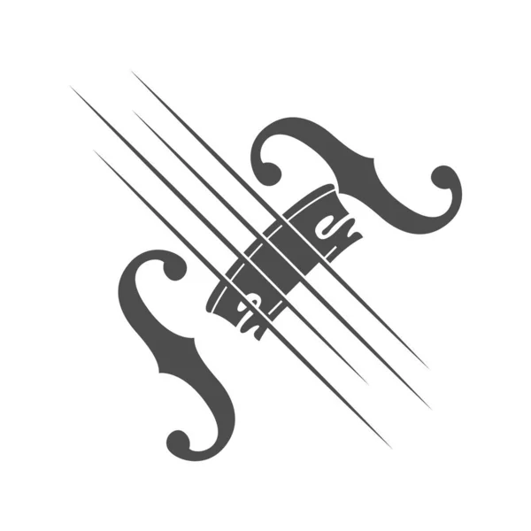 Скрипковий Логотип Іконка Дизайну Ілюстрації — стоковий вектор