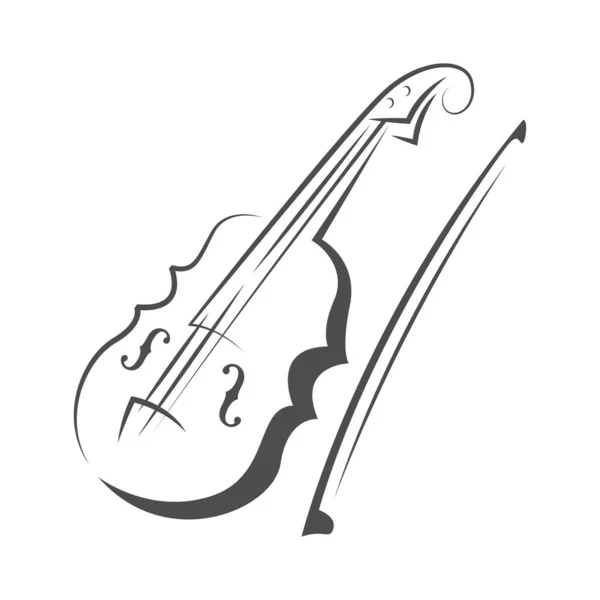 Illustrazione Disegno Icona Logo Violino — Vettoriale Stock