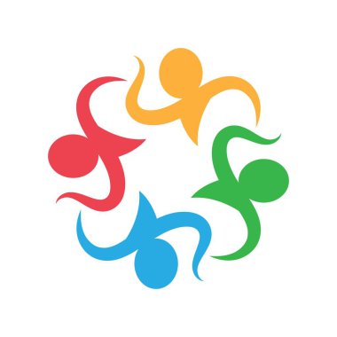 Arkadaşlık simgesi logo tasarımı illüstrasyonu