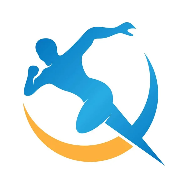 Run Logo Icon Design Illustration — Stock Vector