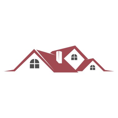 Konut çatı tasarımı simgesi çizimi