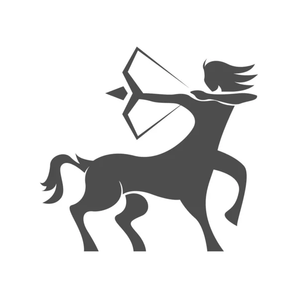 Zentaur Logo Ikone Design Illustration — Stockvektor