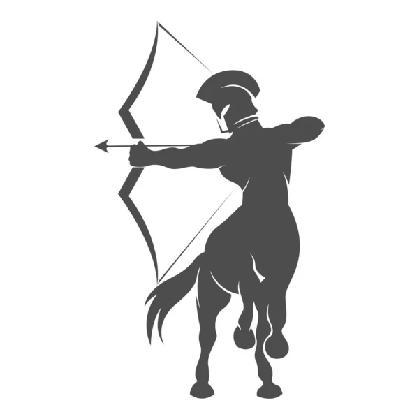 Centaur Logo Tasarım Illüstrasyonu — Stok Vektör