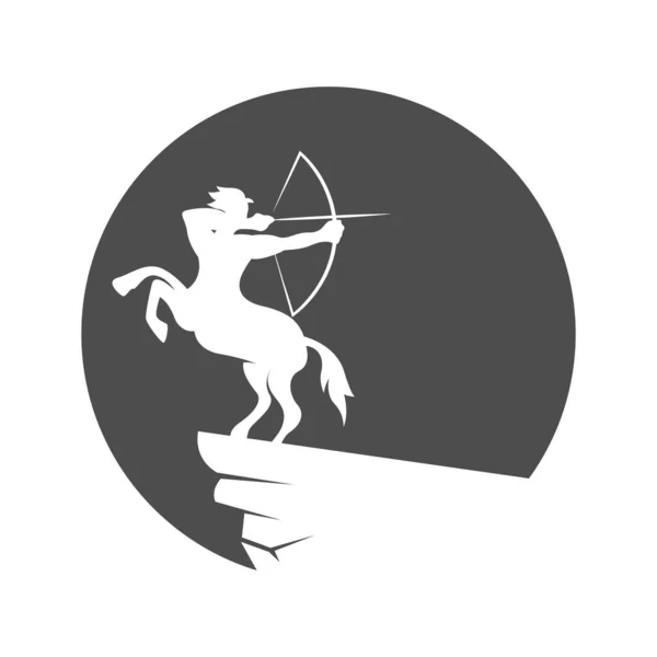 Zentaur Logo Ikone Design Illustration — Stockvektor