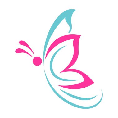 Kelebek simgesi logo tasarımı illüstrasyonu
