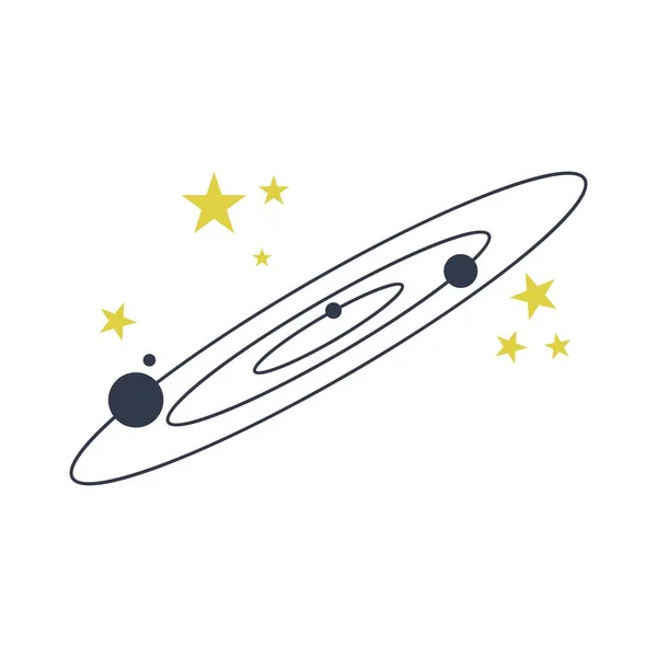 プラネットアイコンのロゴデザインイラスト — ストックベクタ