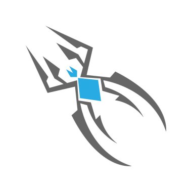 Örümcek logosu tasarım illüstrasyonu