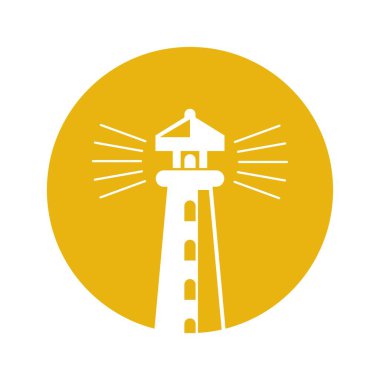 Deniz feneri Logosu Simgesi Tasarım İllüstrasyonu